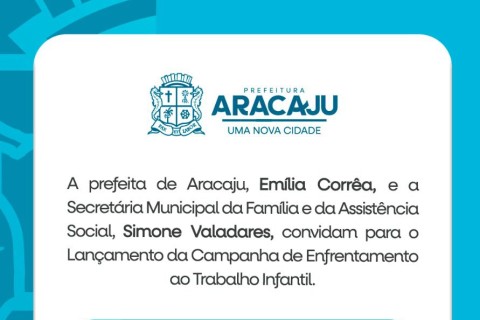 Convite à imprensa: lançamento da campanha de enfrentamento ao trabalho infantil